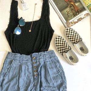 American eagle size large black cropped tank top🦋